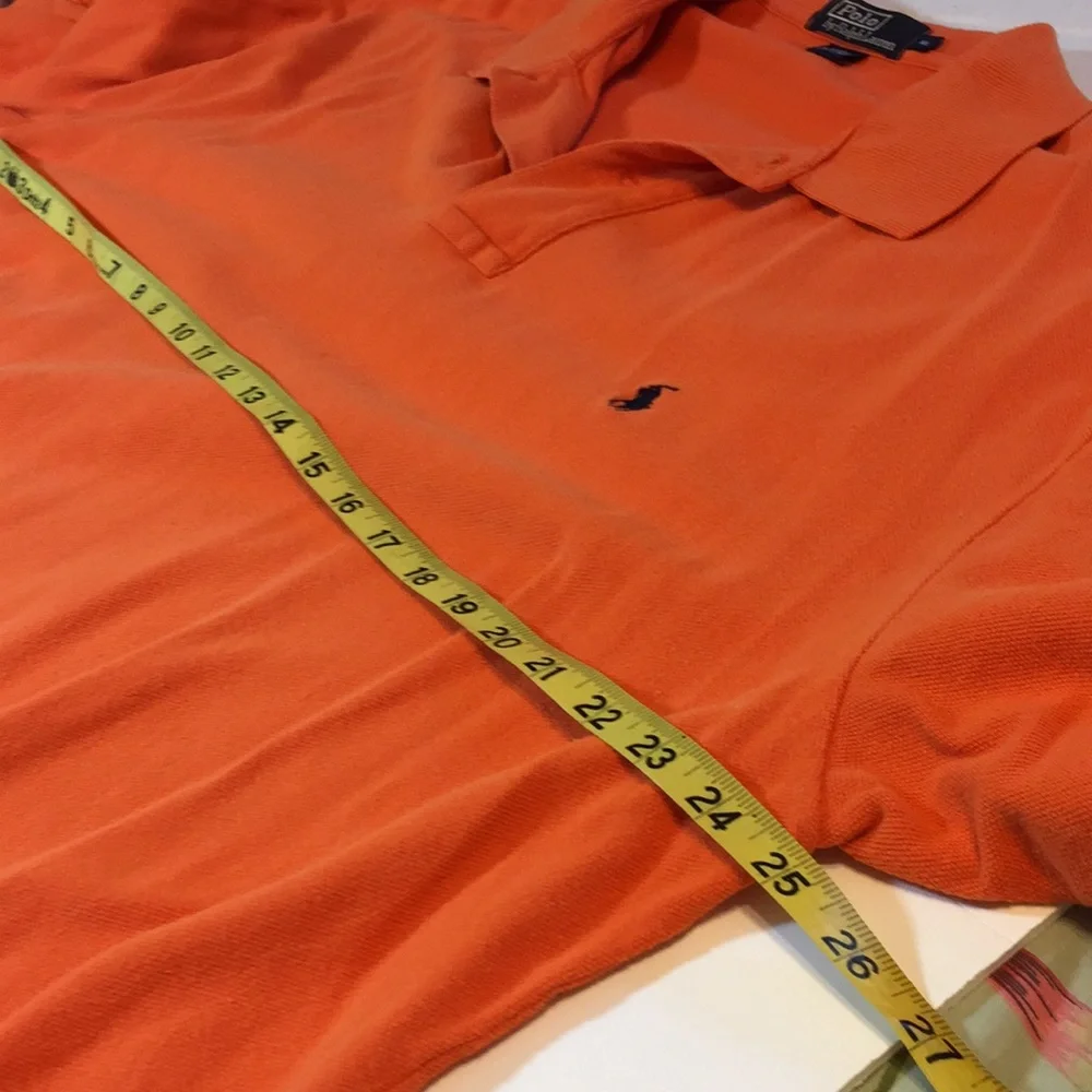Polo Ralph Lauren 100% Cotton Orange Mesh Polo Shirt Size XL